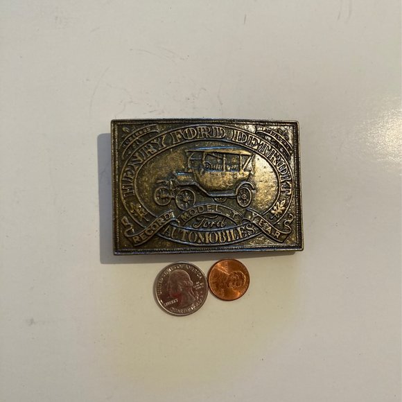 Vintage Belt Buckle, Henry Ford, Detroit, Business - Picture 2 of 3